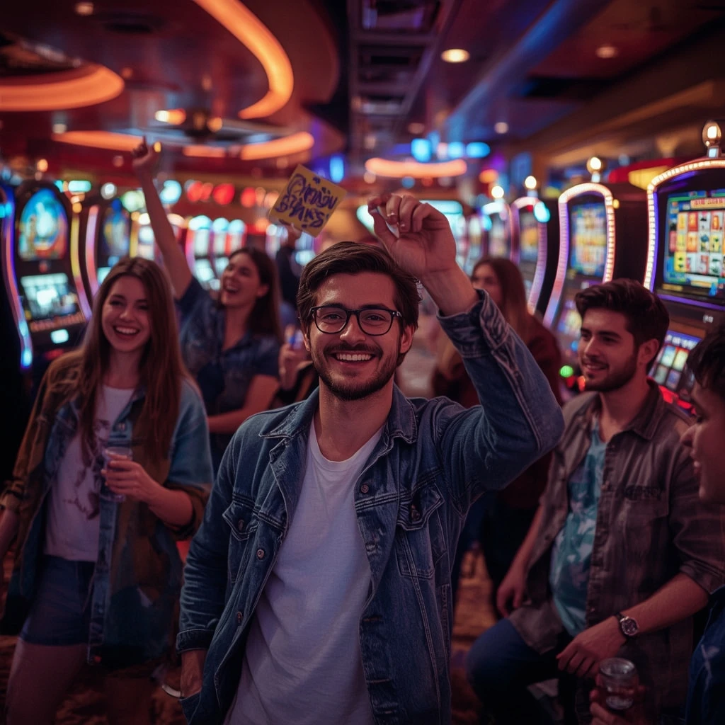 una persona con un bono de casino MEEXBET CASINO